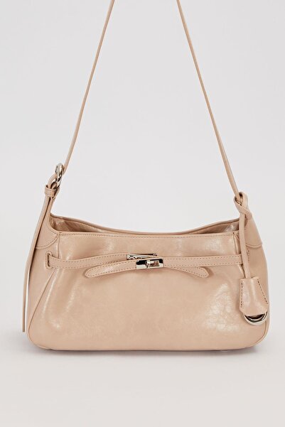 Levidor Gray Metal Lock Closure Shoulder Bag