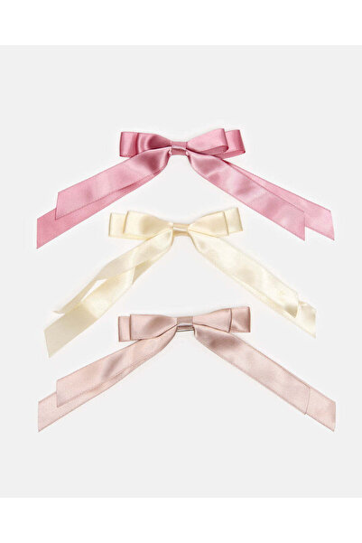 REDTAG Women Assorted Ribbon Hair Clip Set (Pack of 3)