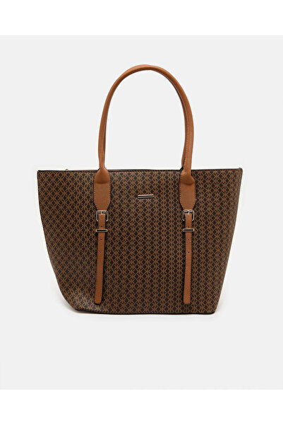 REDTAG Women Brown Printed Tote Bag