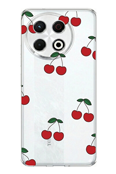 TechTree حافظة سيليكون مطبوع متوافقة مع تكنو سبارك 30 برو بتصميم الكرز