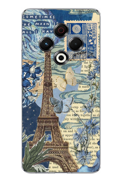 TechTree حافظة سيليكون متوافقة مع هاتف Tecno Spark 30 باريس وبرج ايفل مطبوع