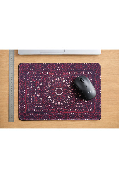 hodie collection Carpet/Rug Patterned Burgundy Mousepad – Non-Slip Base, Stit...