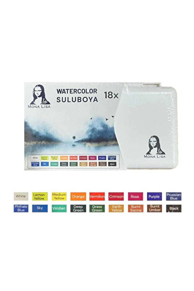 Genel Markalar Mona Lisa Profesyonel Tablet Sulu Boya Seti 18 Renk