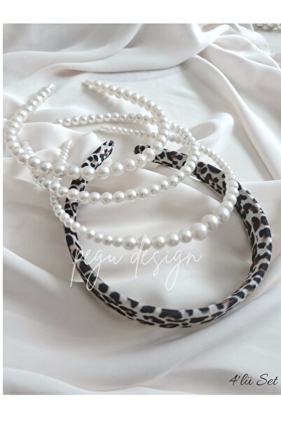 pegu baby collection SET DE 4 CORONĂ DE CATIFEA LEOPARD ȘI CORONĂ DE PERLE, P...