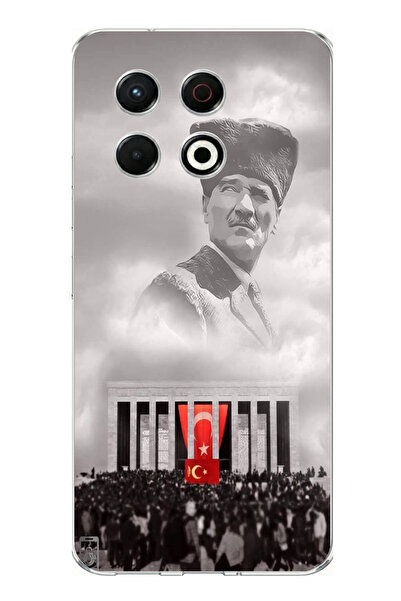 TechTree حافظة سيليكون من نوع Kalpaklı Atatürk مطبوع متوافقة مع هاتف Tecno Sp...