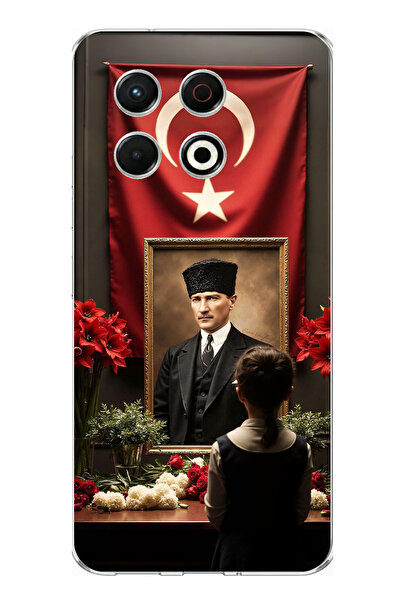 TechTree Tecno Spark 30 Pro Compatible Ataturk Turkish Flag Table Printed Sil...