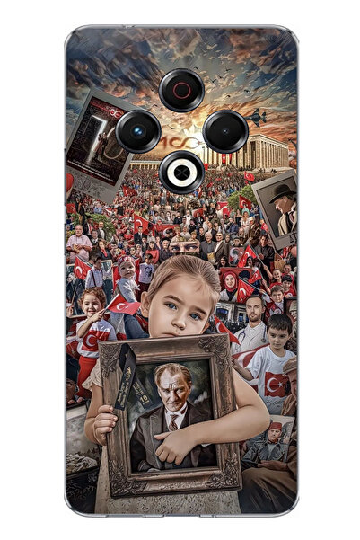 TechTree حافظة سيليكون متوافقة مع هاتف Tecno Spark 30 من Ankitabir Atatürk Po...