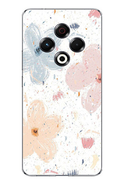 TechTree حافظة سيليكون مطبوع متوافقة مع تكنو سبارك 30 بنمط زهور تجريدية باستي...