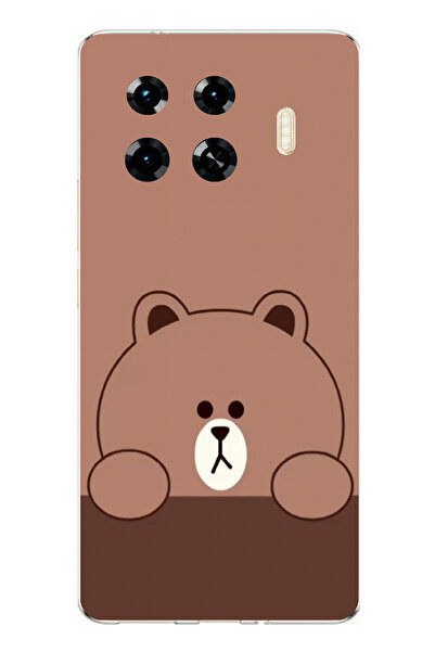 TechTree حافظة سيليكون مطبوع متوافقة مع تصميم الدب البني من Tecno Spark 20 Pr...