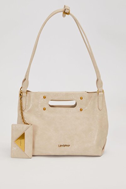 Levidor Gray Envelope Charm Detailed Shoulder Bag