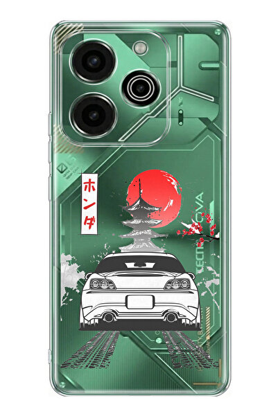 TechTree حافظة سيليكون متوافقة مع تكنو بوفا 6 برو بتصميم S2000 مطبوع