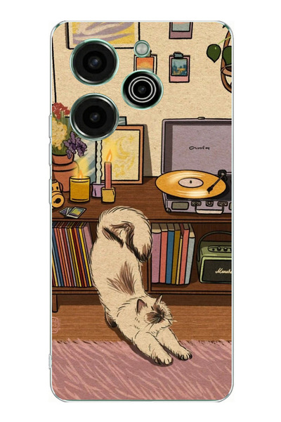 TechTree حافظة سيليكون مطبوع متوافقة مع تصميم الكلب الحنين من تكنو بوفا 6 برو