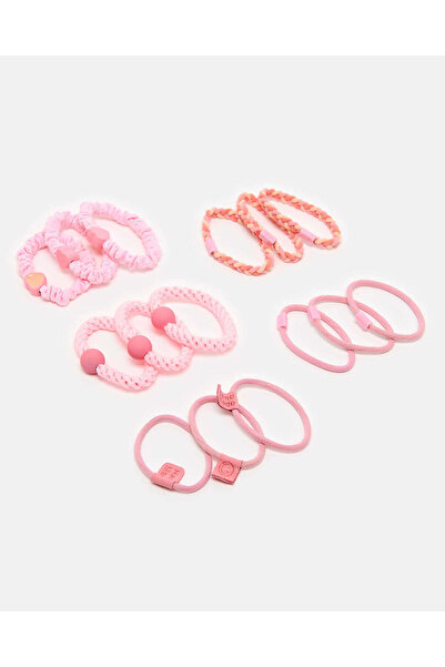REDTAG Girls Pink Elastic Hair Tie Set (Pack of 15)