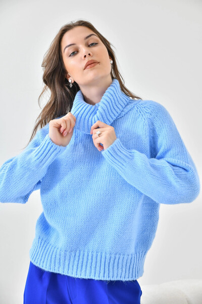 Park Karon Women's Turtleneck Ribbed Knit Knitwear Sweater 223006