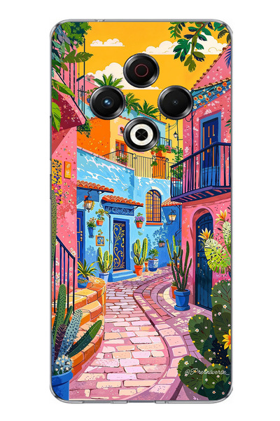 TechTree Tecno Spark 30 Compatible Colorful Art Street Silicone Case Printed ...