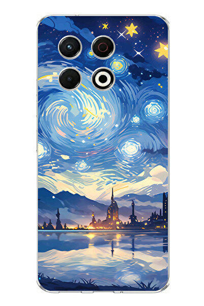 TechTree Tecno Spark 30 Pro Compatible Starry Sky and City Silhouette Printed...