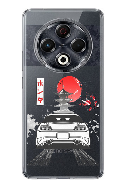 TechTree حافظة سيليكون متوافقة مع تكنو سبارك 30 بتصميم S2000 مطبوع