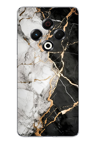 TechTree حافظة سيليكون متوافقة مع تكنو سبارك مطبوع باللونين الأسود والأبيض ال...