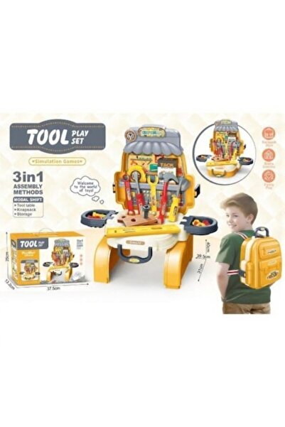 OEM Set de unelte pentru copii, banc de lucru si ghiozdan de jucarie 3 in 1