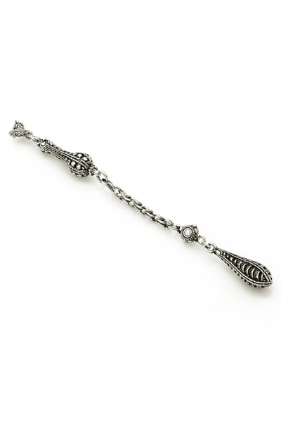 Tesbihane Albanian Chain Silver Color Single Whip Tarnish Resistant Metal Tassel