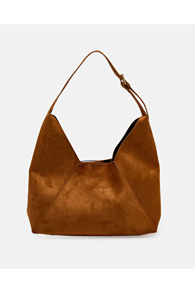 REDTAG حقيبة كتف نسائية من جلد الغزال البني