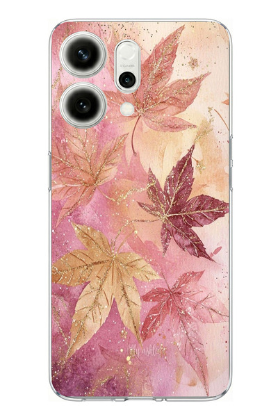 TechTree حافظة سيليكون متوافقة مع هاتف اوبو رينو 14 5G باللون الوردي والأحمر ...