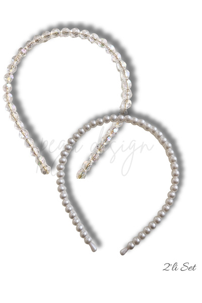 pegu baby collection Set of 2 Rowed Pearl Crown, Bride, Invitation, Celebrati...