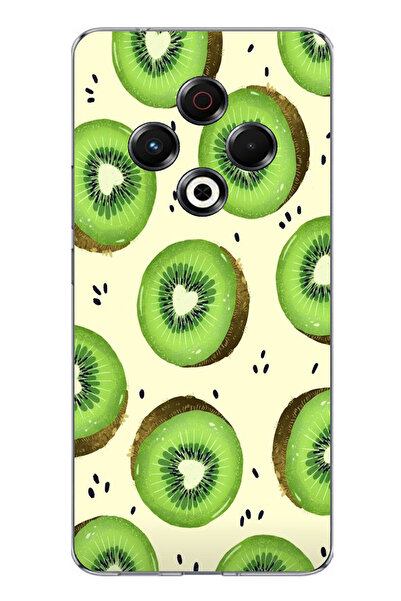 TechTree حافظة سيليكون متوافقة مع هاتف Tecno Spark 30 وشرائح الكيوي الأخضر وق...