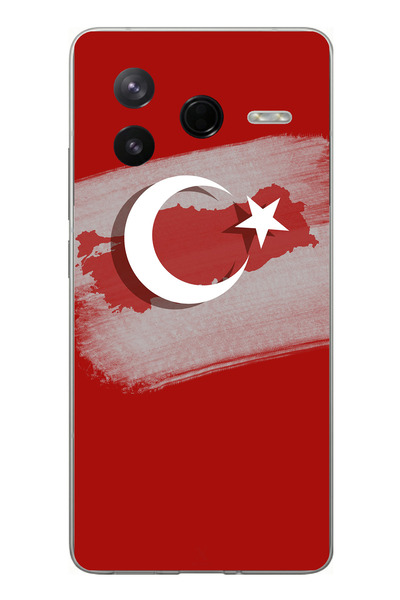 TechTree Poco F7 Pro Compatible Turkey Map Detailed Turkish Flag Printed Sili...