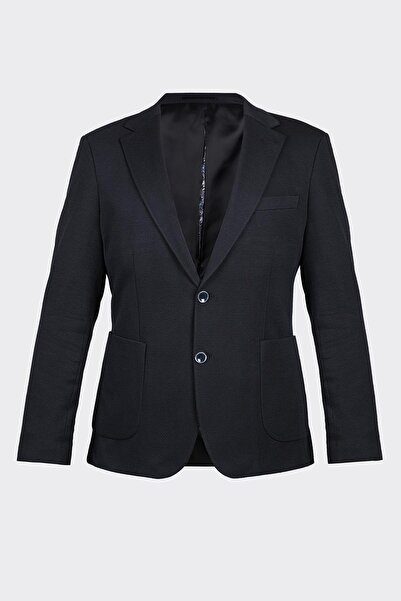 White Stone Dark navy blue casual Slim Fit bi-stretch jacket