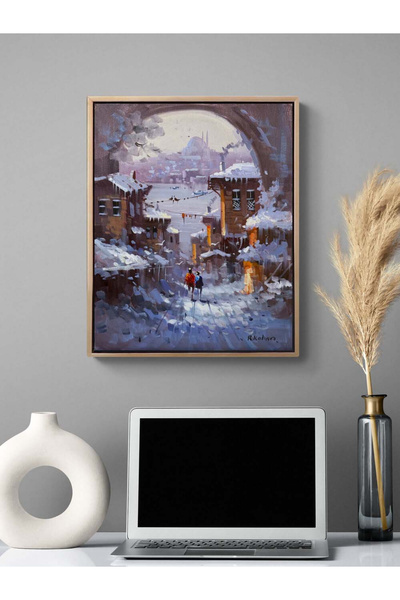 Simurg Sanatevi Kar Vakti İstanbul – Siparişe Özel Orijinal Yağlı Boya Tablos...
