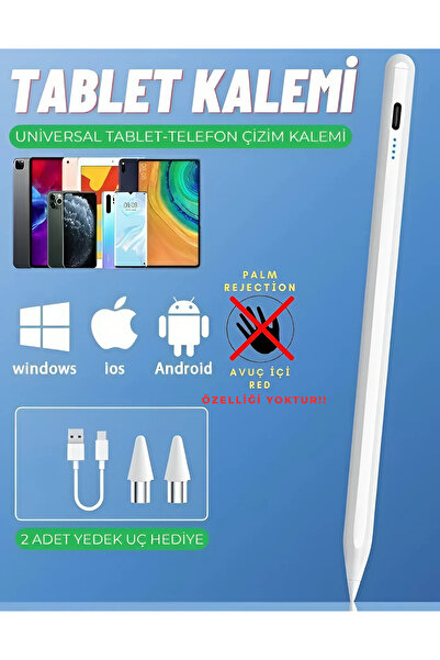 İTHALCİM Şarjlı Dokunmatik Kalem iOS Android Windows Uyumlu Tablet Telefon iP...