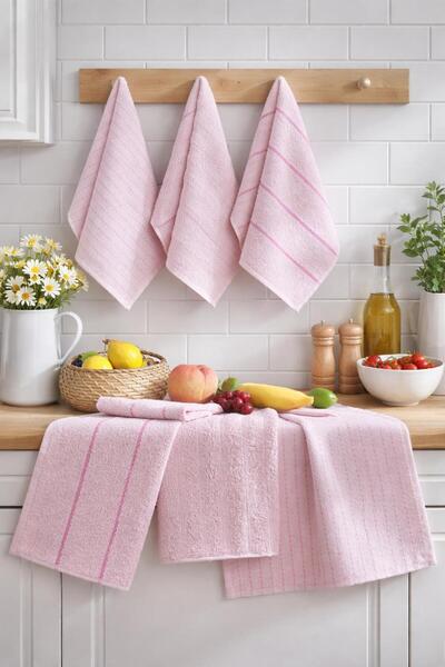 Eponj Home 6lı Mutfak Havlusu 30x50 Sofya Pudra