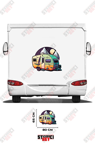 STİCKERCI BEY Moon and Caravan Visual Caravan Sticker Coating