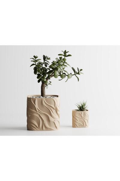 Sani Ghiveci decorativ Sani, Zephyra, mic 68 x 68 x 65 mm, Nisip Mat