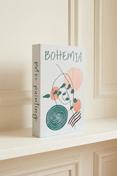 Buka Shops Bohemian and Retro Art Themed Decorative Book Box - Abstract Patte...