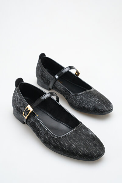 BUNİPARK Women's Fabric Detailed Orthopedic Comfortable Ballerinas