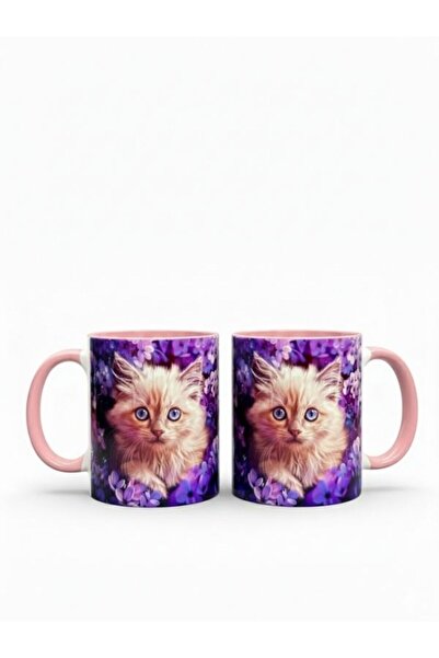 Viyalente 2-Pack 300 ml Cat Concept Porcelain Mug Machine Washable