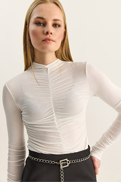 Bianco Lucci Дамска блуза с дълги ръкави и мека материя 1036 60283902