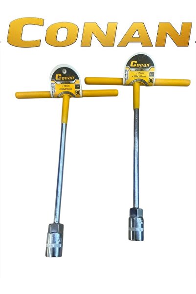 CONAN T-Handle Socket Wrench Set – 2 Pieces (17mm + 19mm) – Heavy-Duty Cr-V S...
