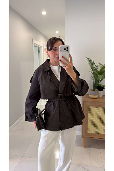 BİRCANÇİL Gorges Brown Belted Premium Trench Coat