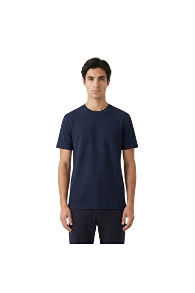 trender Stretch Fabric Honeycomb Single Jersey Men's T-Shirt 2639 Indigo