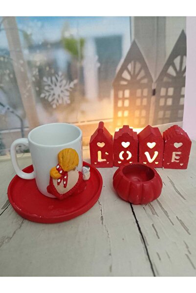 MavisButik Blonde Girl Turkish Coffee Cup