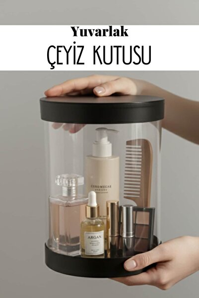 Dantelux Cutie rotundă din acetat - Cutie cilindrică transparentă pentru mire...