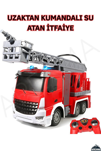 Apexma Oyuncak 2.4GHz Uzaktan Kumandalı Su Atan İtfaiye Sesli ve Işıklı Şarjl...
