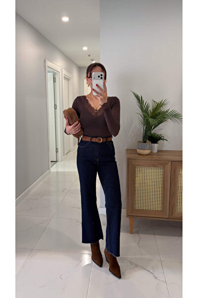 BİRCANÇİL Nasta Σκούρο Μπλε Ντερμπλε Τζιν με Ζώνη