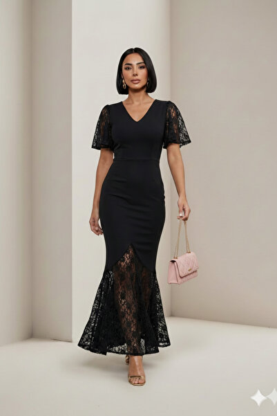 ALFUDO Moda Collection Lace Detailed Mermaid Graduation Evening Dress