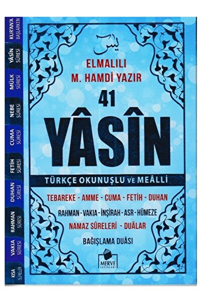 Merve Yayınları 41 Yasin Çanta Boy Türkçe Okunuşlu Ve Mealli Mavi Kapak
