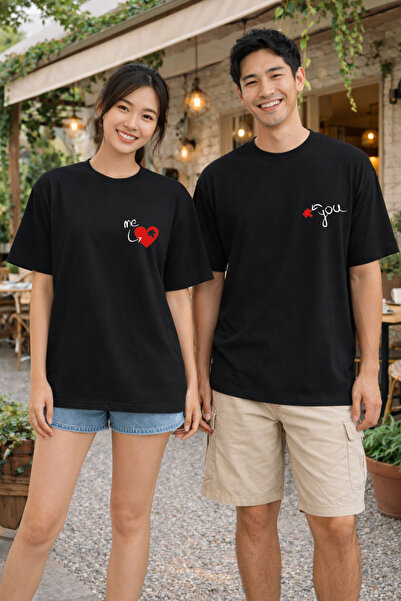 MODA February 14 Me You Valentine's Day Couple Combination Black T-Shirt