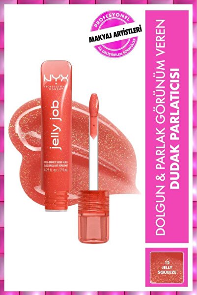 NYX Professional Makeup Jelly Job Dolgun & Parlak Görünüm Veren Dudak Parlatı...